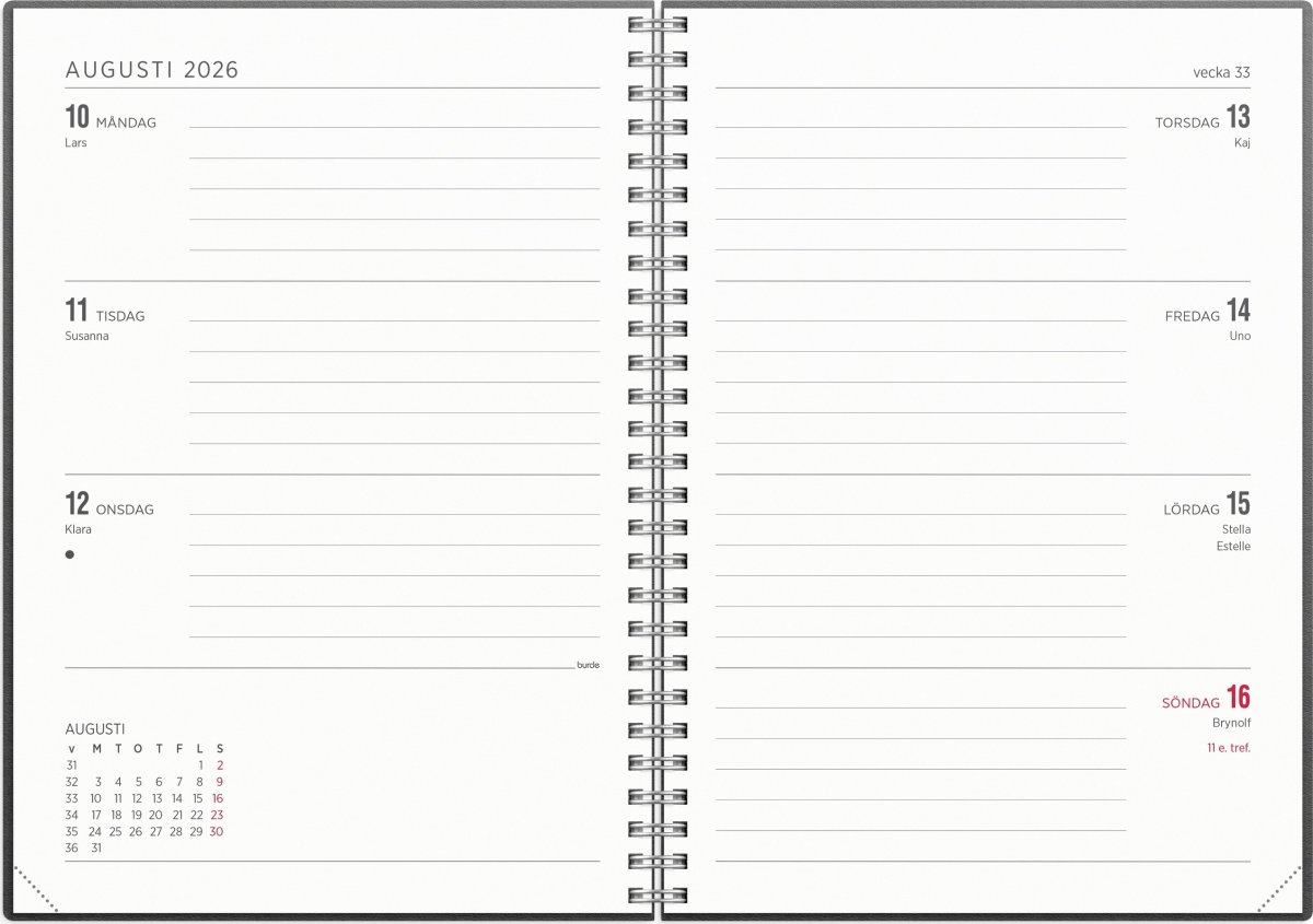 Burde 2026 Kalender Senator A5, Refill
