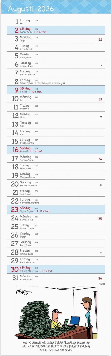 Burde 2026 Stor Bordskalender, Humor