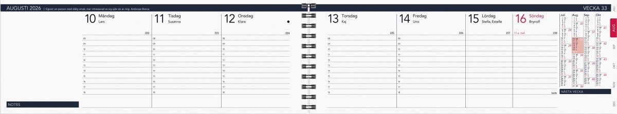 Burde 2026 Kalender, Stor Plankalender, Elegant