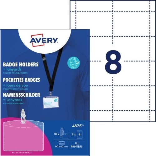 Avery 4825 Namnskyltshållare med nyckelband