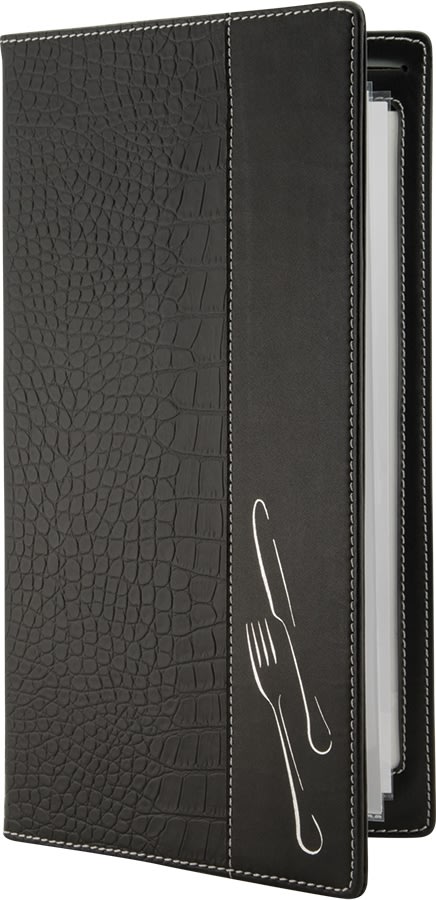 Securit Crocodile Menyomslag | A45 | Svart