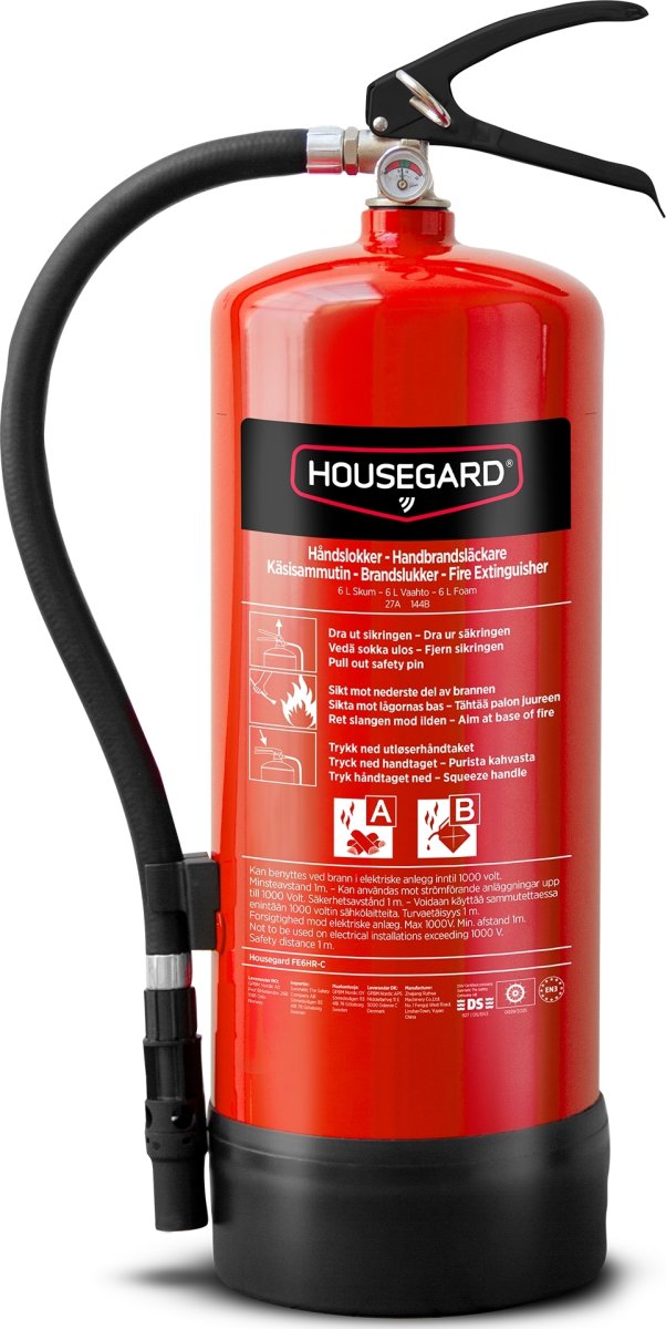 Housegard Skumsläckare | 6 Liter | Röd
