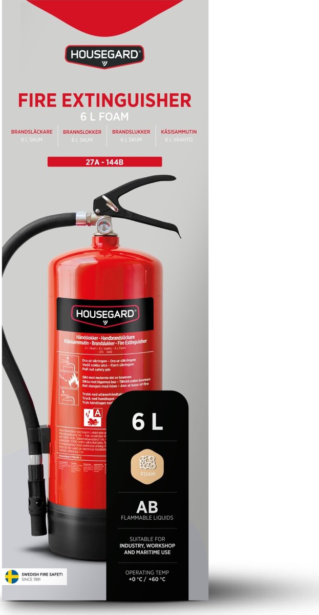 Housegard Skumsläckare | 6 Liter | Röd