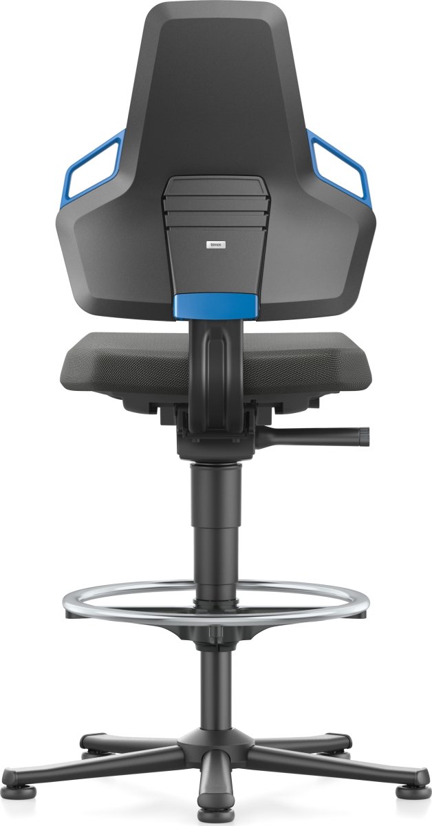 Nexxit Arbetsstol, svart/blå, Duotec, fotring