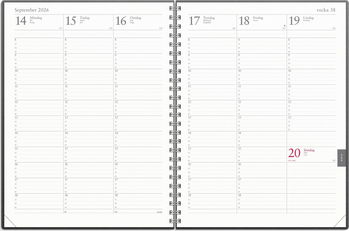 Burde 2026 Kalender, Veckojounal, Eco Line