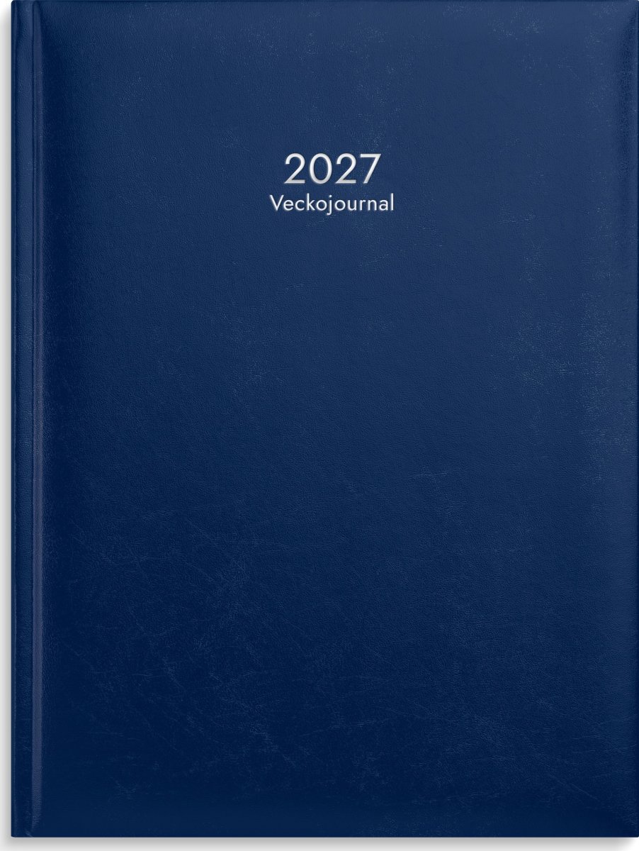 Burde 2027 Veckojournal, Konstläder, Blå