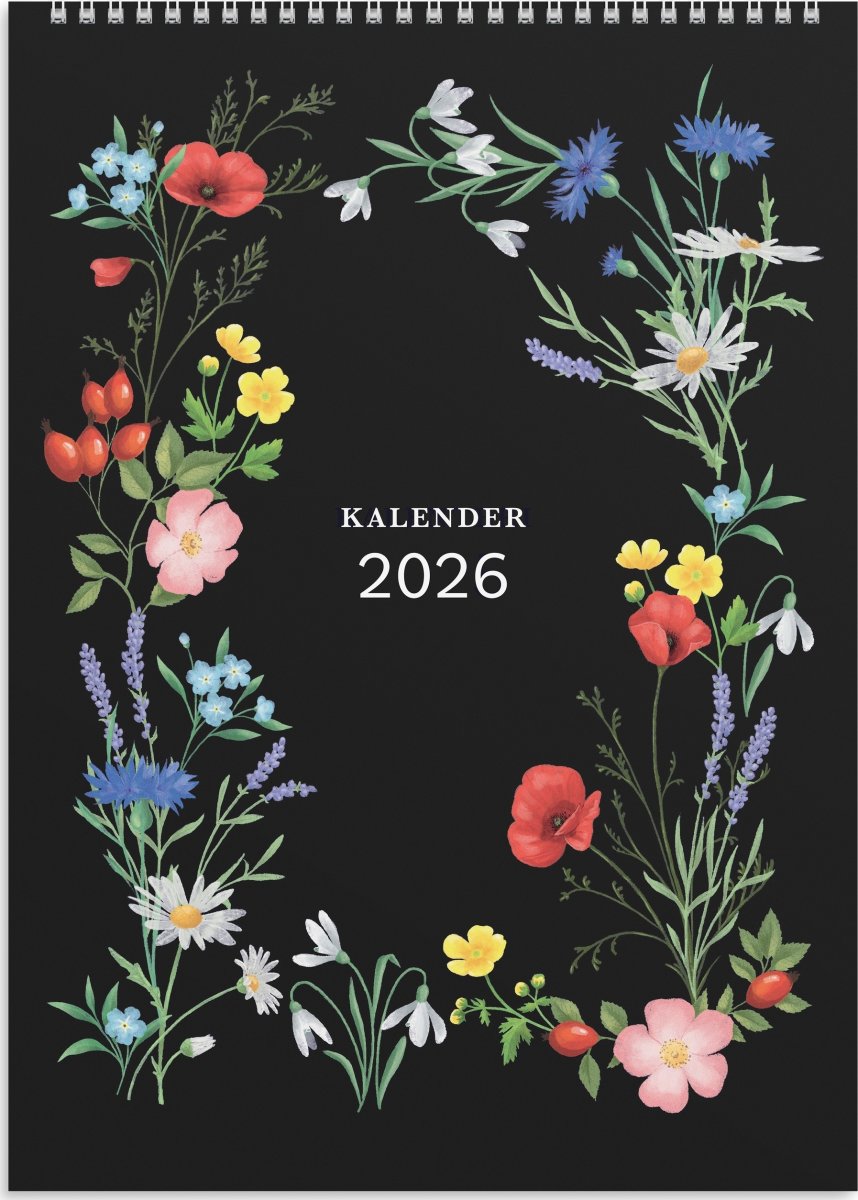 Burde 2026 Väggkalender Illustrerad Blomster