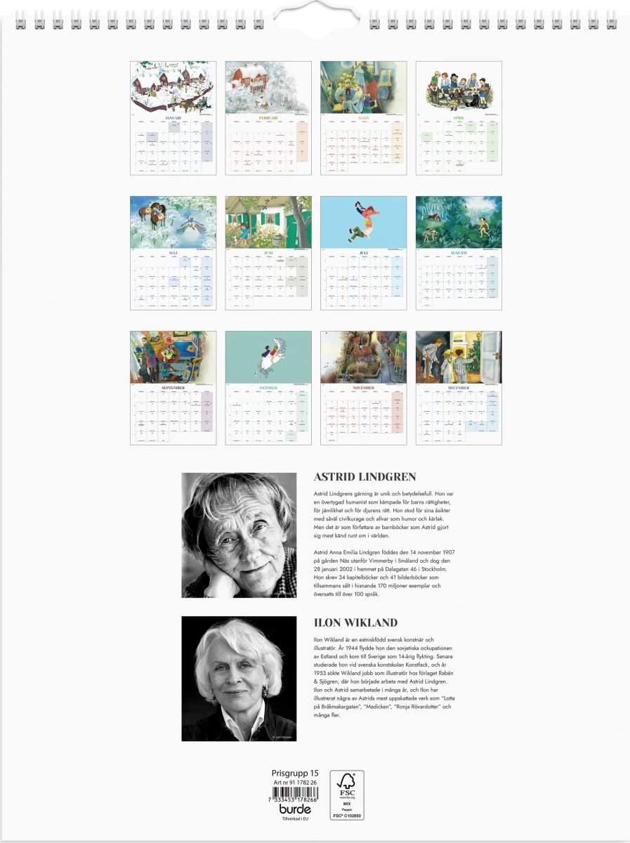 Burde 2026 Väggkalender Ilon Wikland
