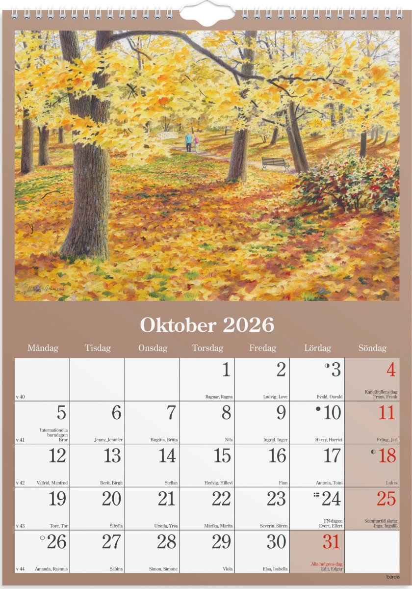 Burde 2026 Väggkalender, Klassiska Sverige