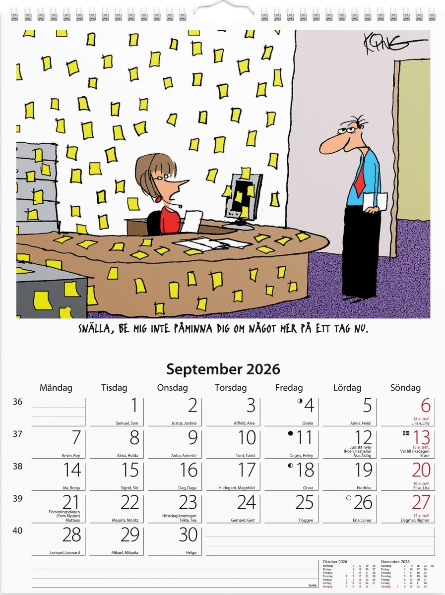 Burde 2026 Väggkalender, Kontorshumor