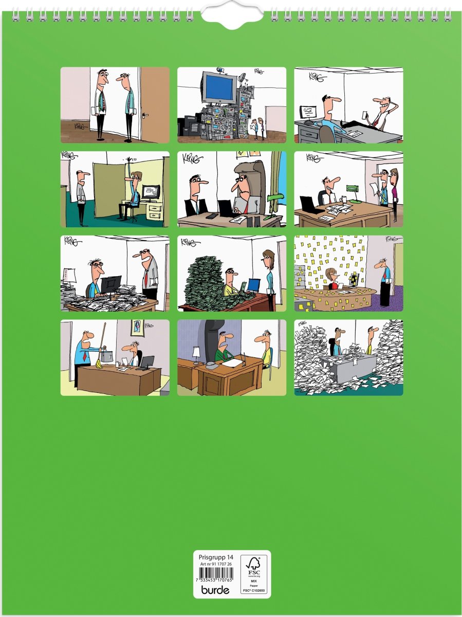 Burde 2026 Väggkalender, Kontorshumor