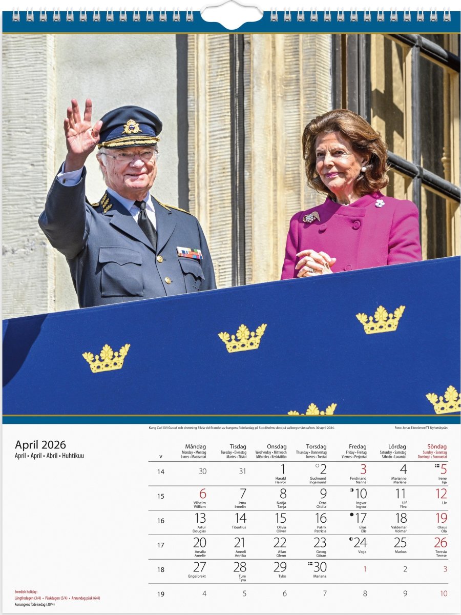 Burde 2026 Väggkalender, Kungafamiljen