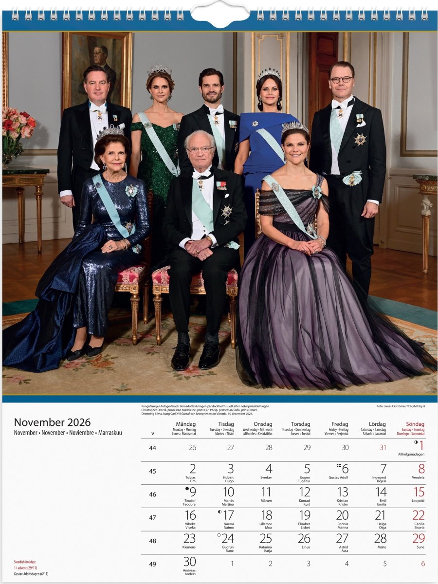 Burde 2026 Väggkalender, Kungafamiljen