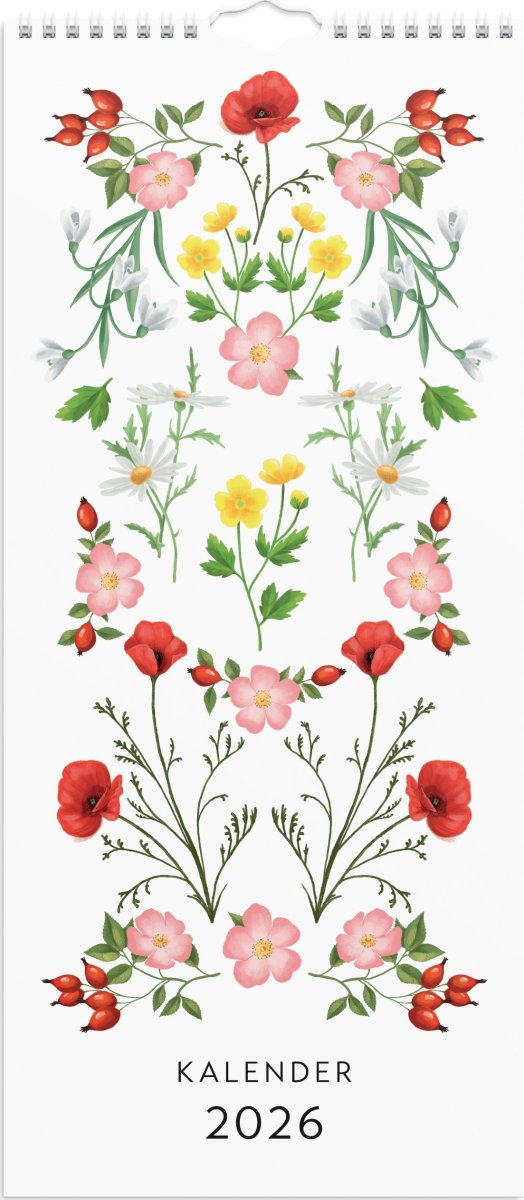 Burde 2026 Väggkalender, Lilla Blomsterkalendern