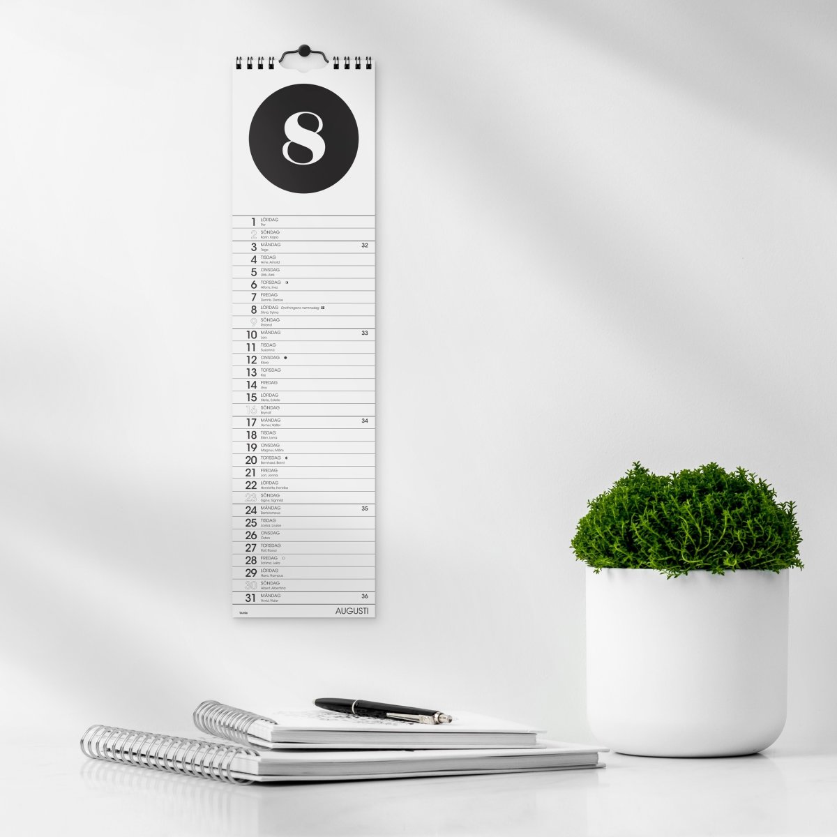 Burde 2026 Väggkalender, Simple