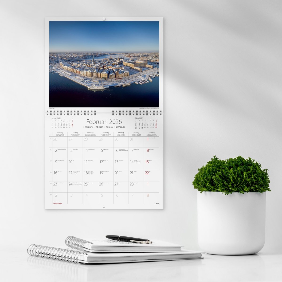 Burde 2026 Väggkalender, Stockholm