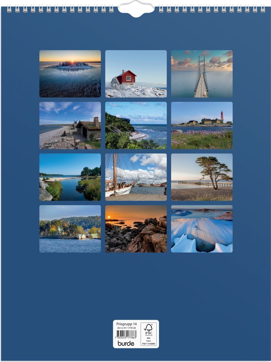 Burde 2026 Väggkalender, Svenska Kusten