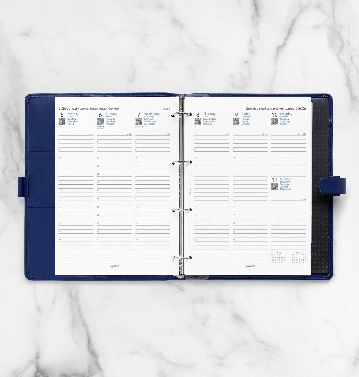Filofax 2026 Refill | A4 | Vecka | 5 språk