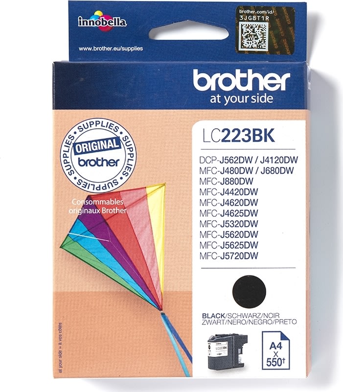Bläckpatron Brother LC223BK Svart 550 sidor