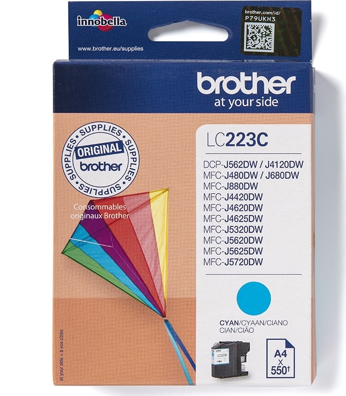 Brother LC223C bläckpatron, cyan, 550 s