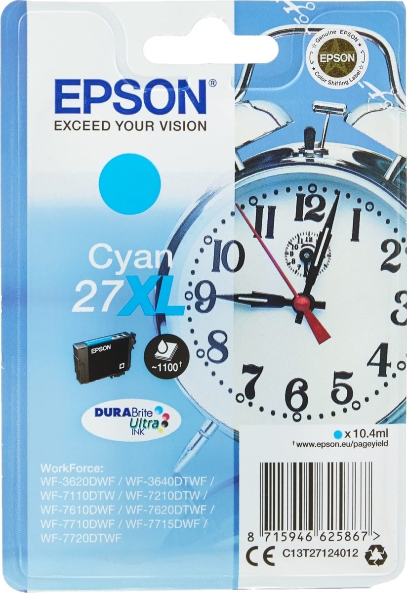 Bläckpatron Epson 27XL Blå 1100 sidor
