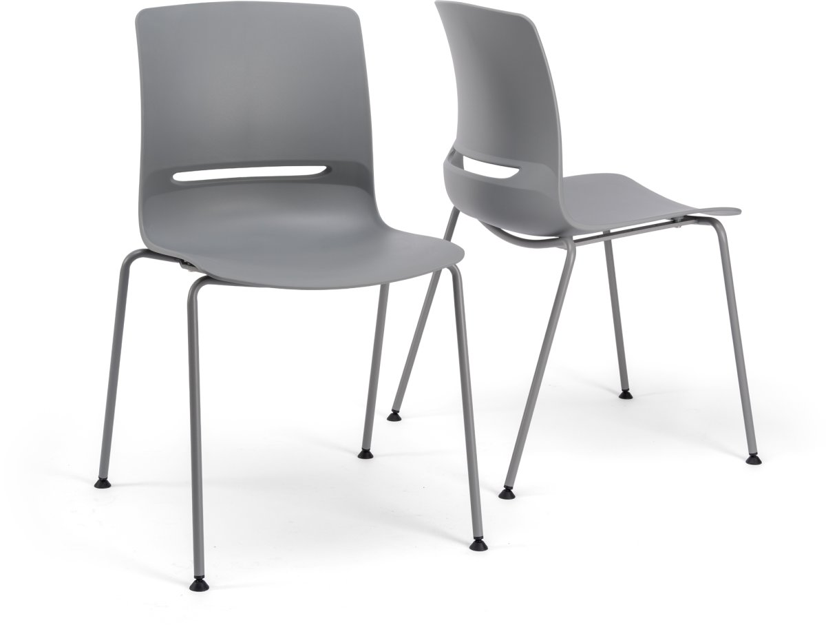 Denver kantinstol u. dyna, grå, 2 st,