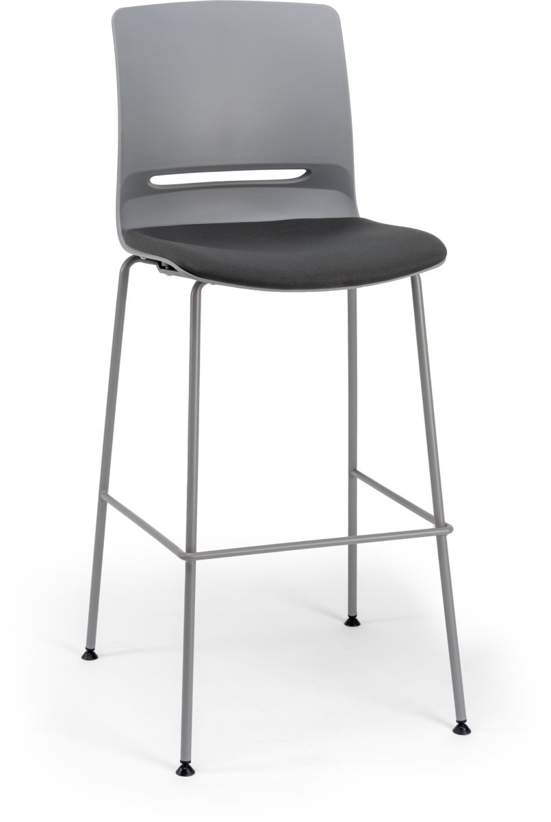 Denver hög mötesstol m. dyna, grå, 2 st