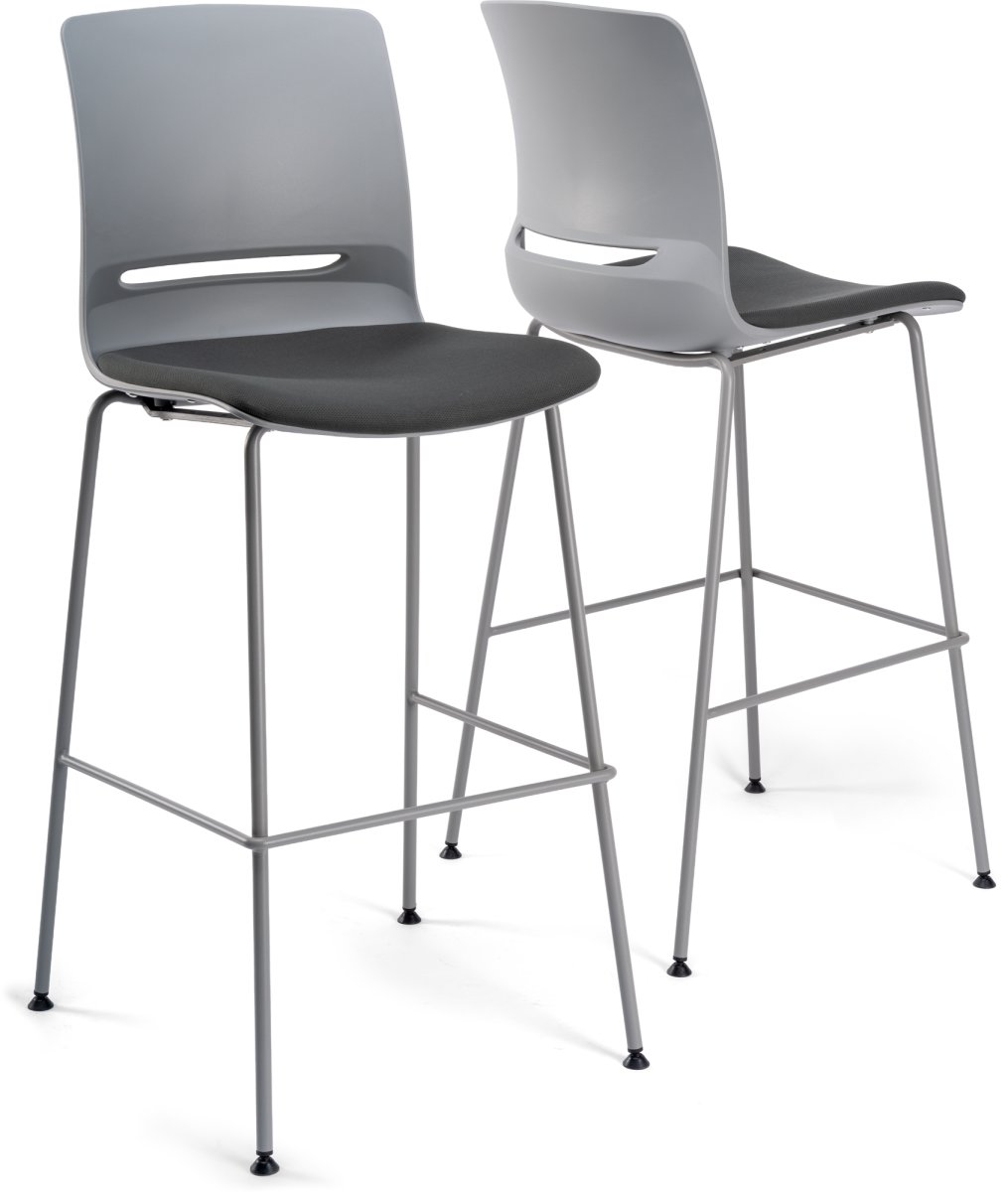 Denver hög mötesstol m. dyna, grå, 2 st