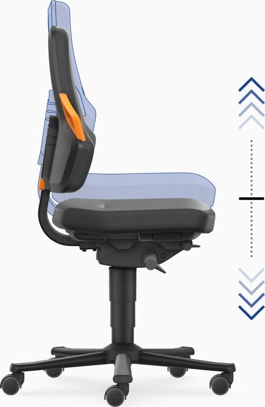 Nexxit Arbetsstol, svart/blå, Duotec, hjul