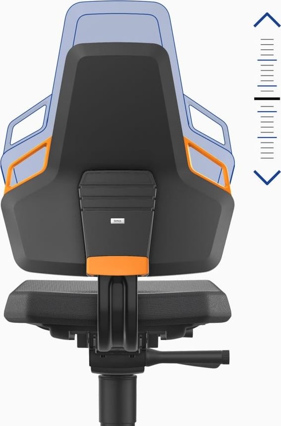 Nexxit Arbetsstol, svart/blå, Duotec, fotring