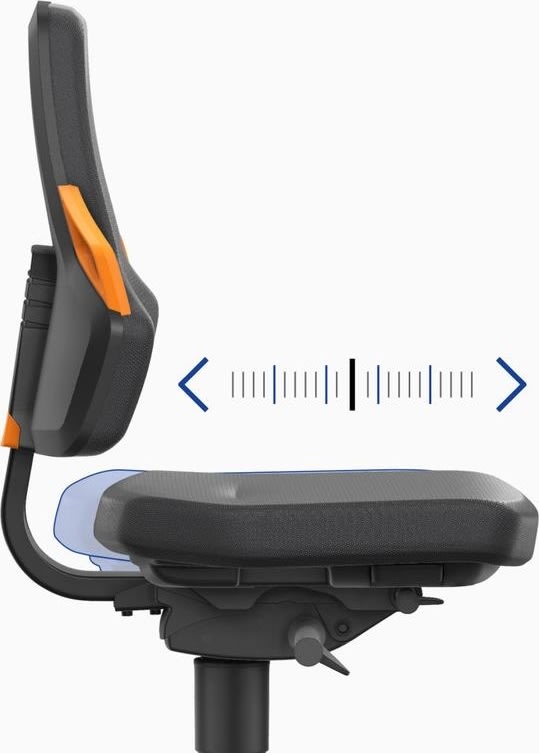 Nexxit Arbetsstol, svart/blå, Duotec, fotring
