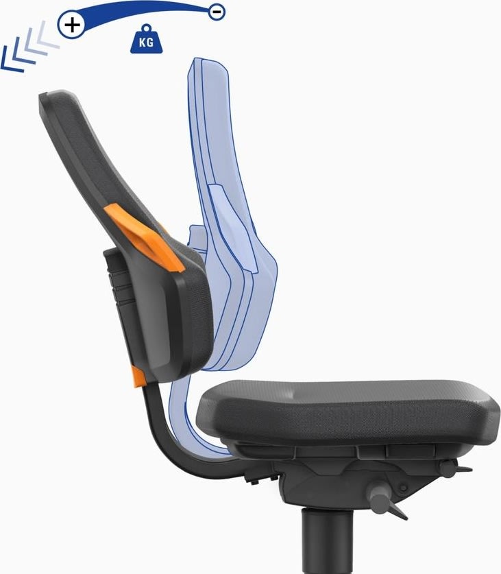 Nexxit Arbetsstol, svart/blå, Duotec, fotring