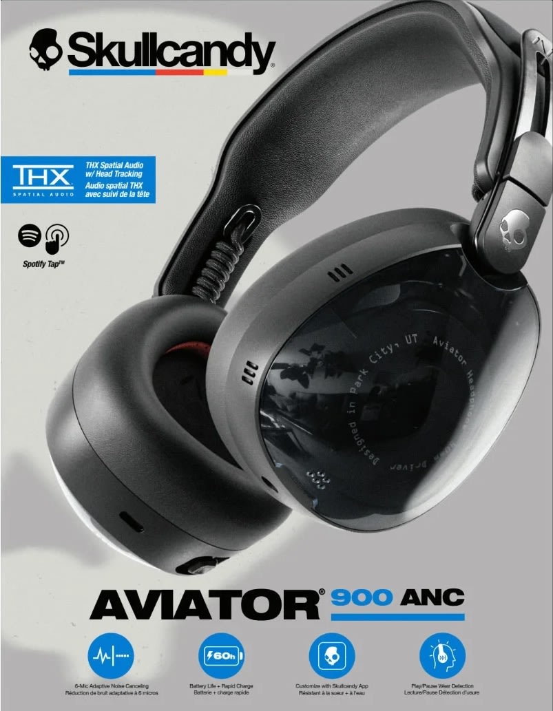 Skullcandy Hörlurar Aviator 900 Over-Ear, svart