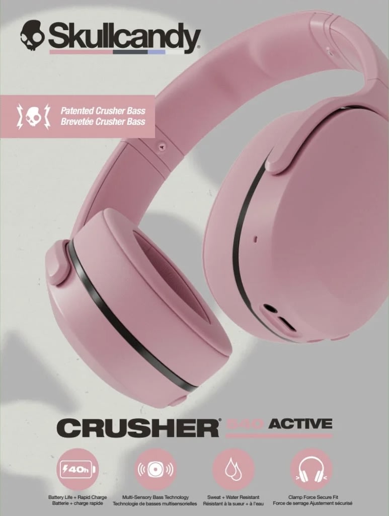 Skullcandy Hörlurar Crusher Over-Ear, rosa