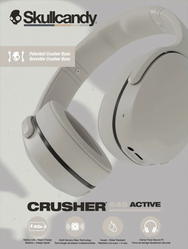 Skullcandy Hörlurar Crusher 540 Over-Ear, grå