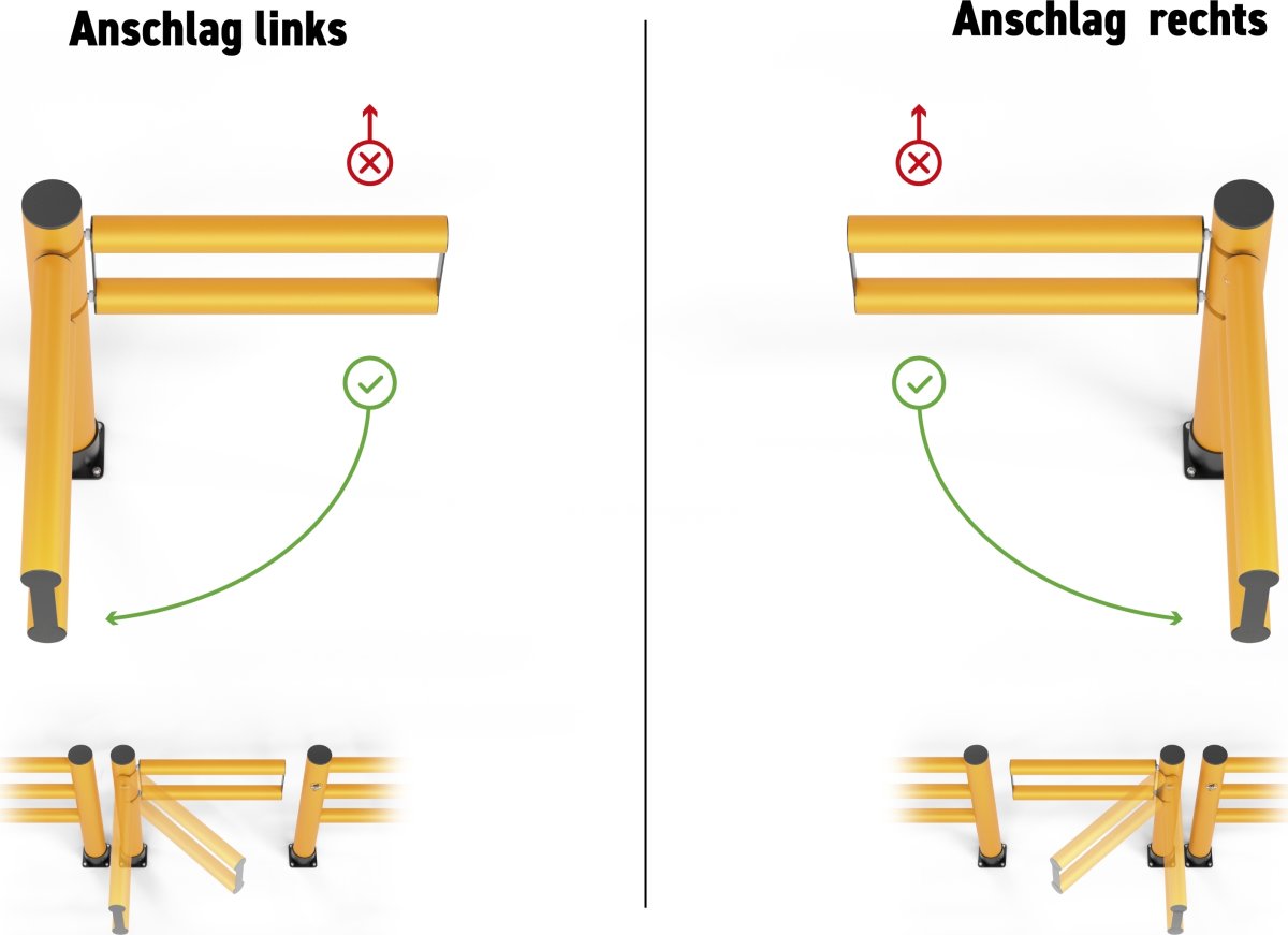 Rack-Mammut Svänggrindsstopp, höger, 110 x 100 cm