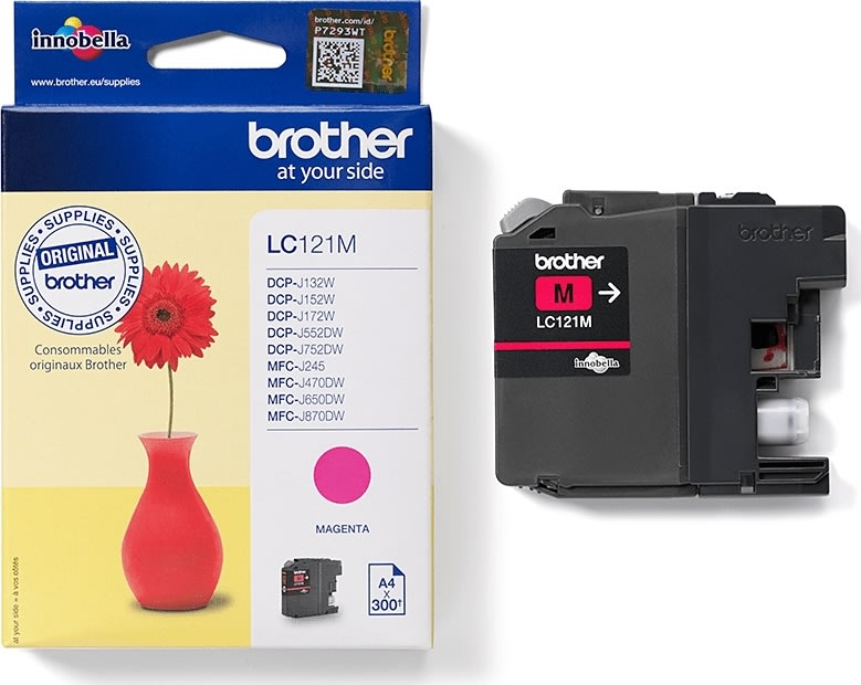 Brother LC121M bläckpatron, magenta, 300 sidor