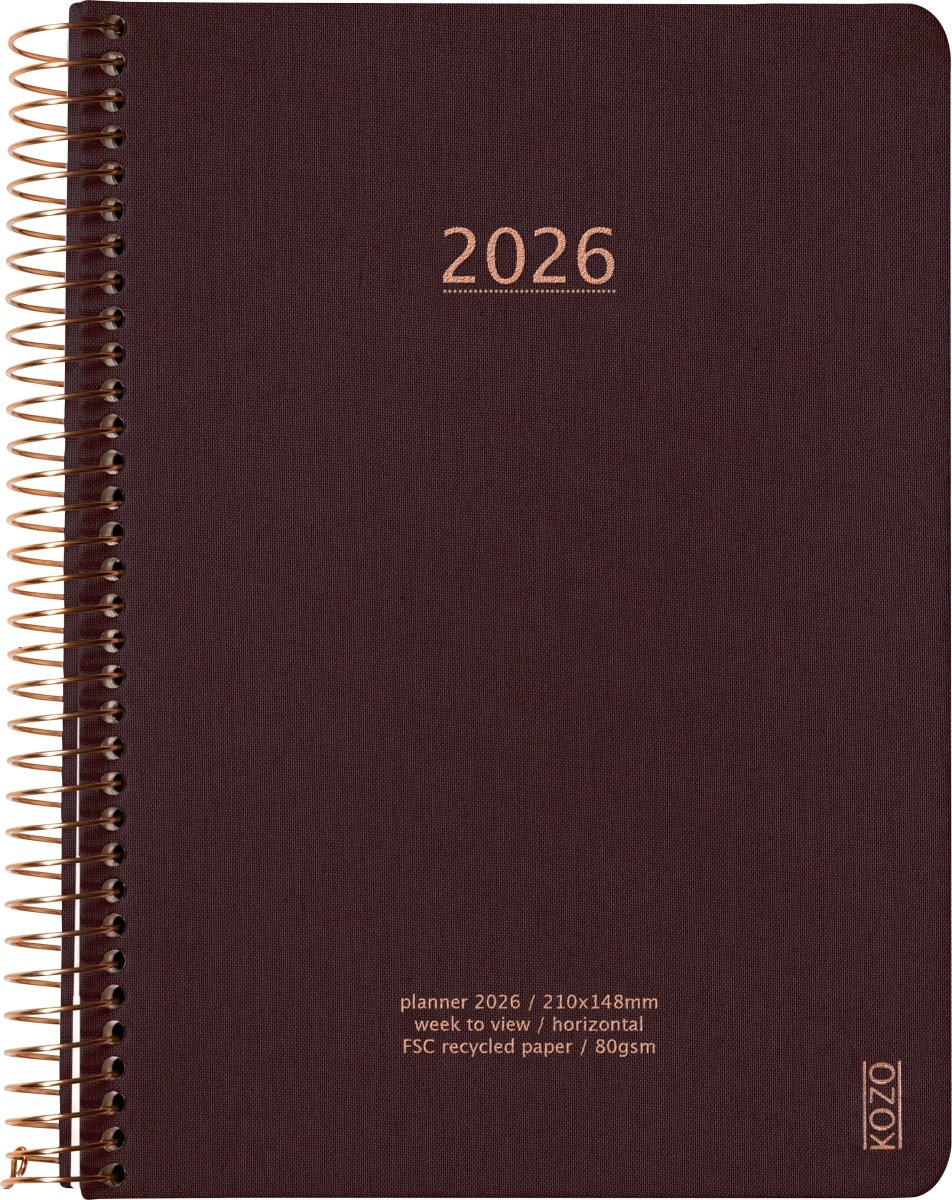 Kozo 2026 Kalender | A5 | Vecka | Coffee