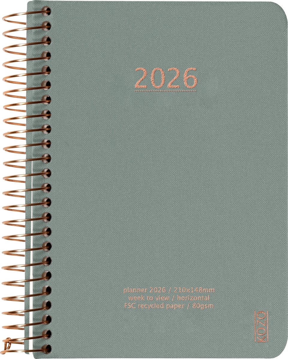Kozo 2026 Kalender | A6 | Vecka | Aloe Vera