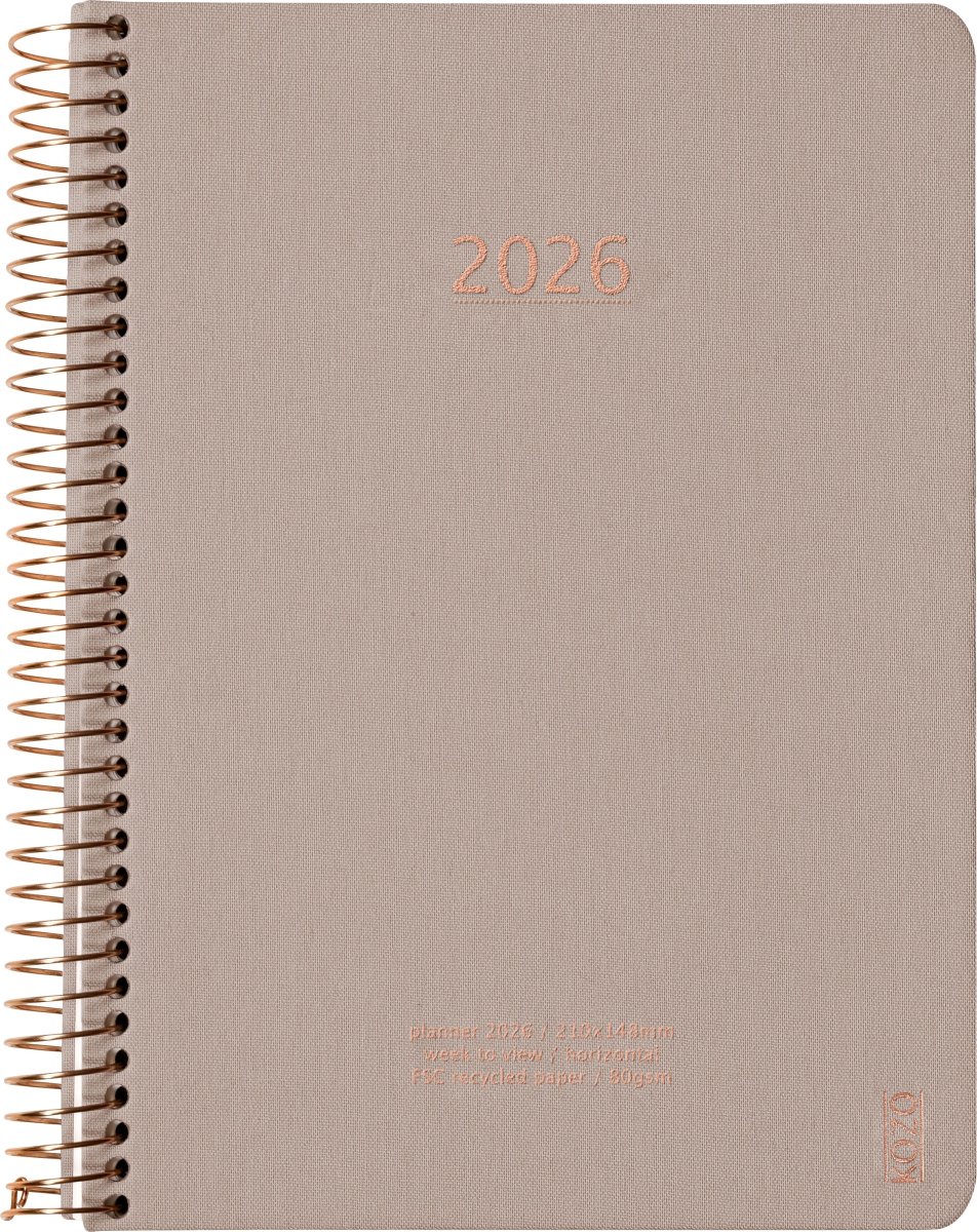 Kozo 2026 Kalender | A5 | Vecka | Sand