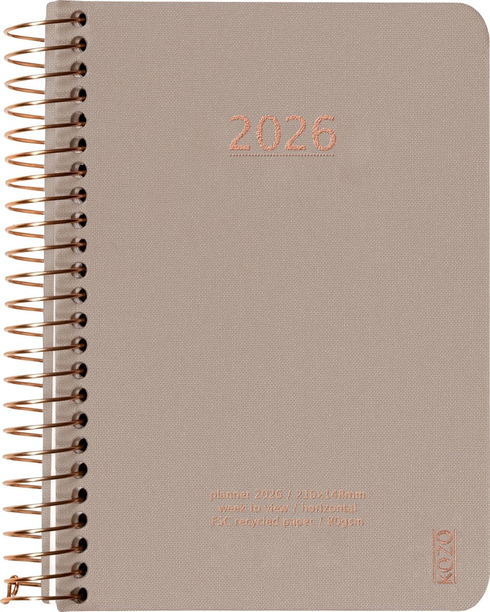 Kozo 2026 Kalender | A6 | Vecka | Sand