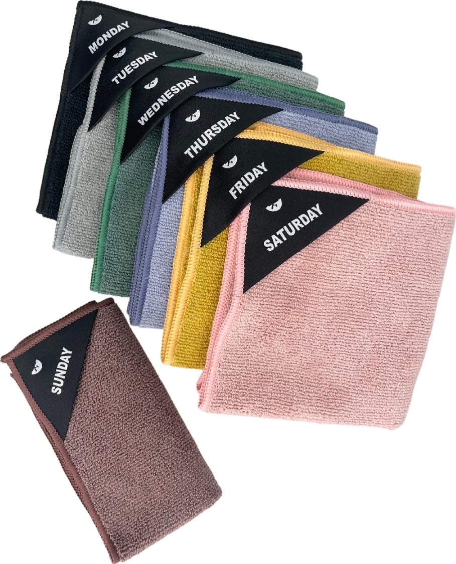 Duk mikrofiberdukar 7 veckodagar, 30x30cm, multi