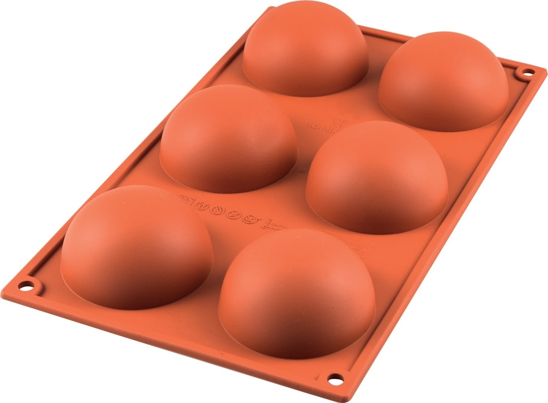 Silikomart Bakform halvrund 6 st, Ø7cm, 8cl