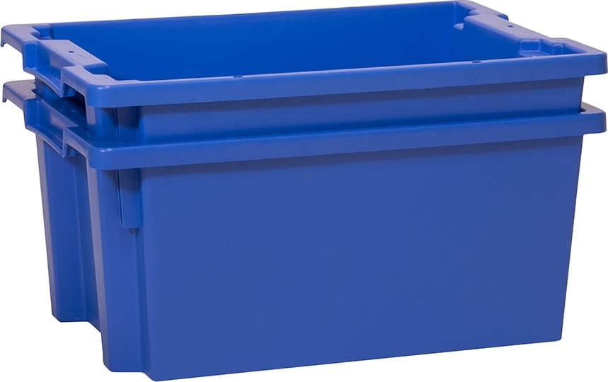 PPS-Axjo Stapelbar plastlåda 600x400x220 mm, blå