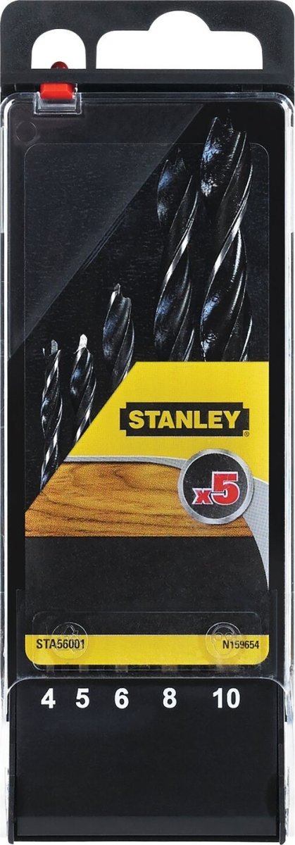 Stanley Träborrset med spets Ø4-5-6-8-10 mm.