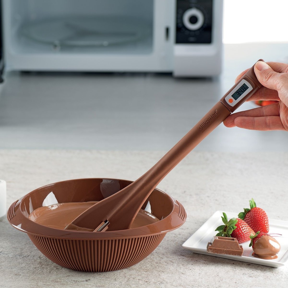 Silikomart Chokladtermometer/degslev, brun