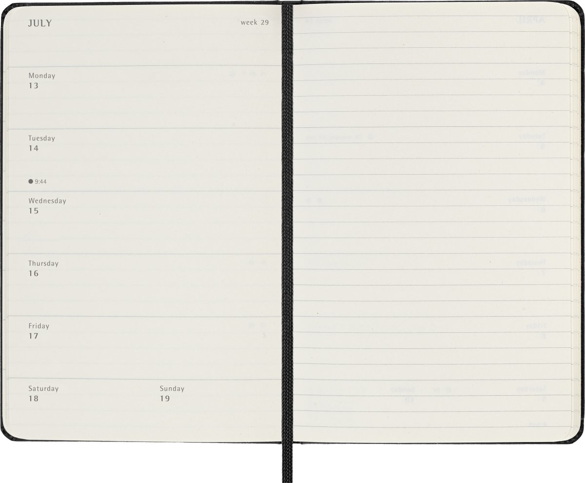 Moleskine 2026 Kalender | H | Vecka | Poc. | Svart
