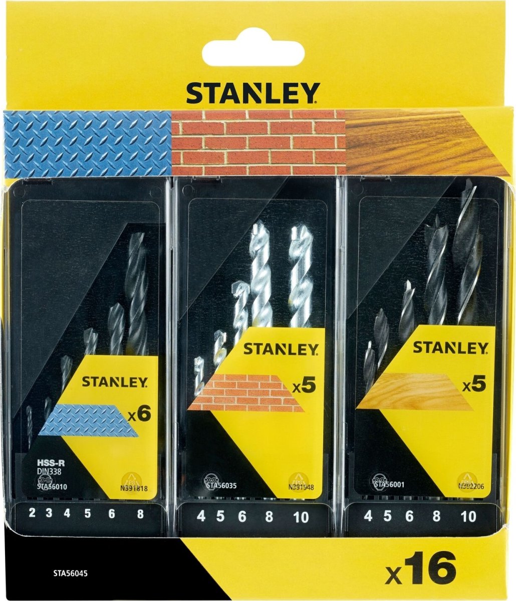 Stanley Borrsats, mur/metal/trä, 16 delar