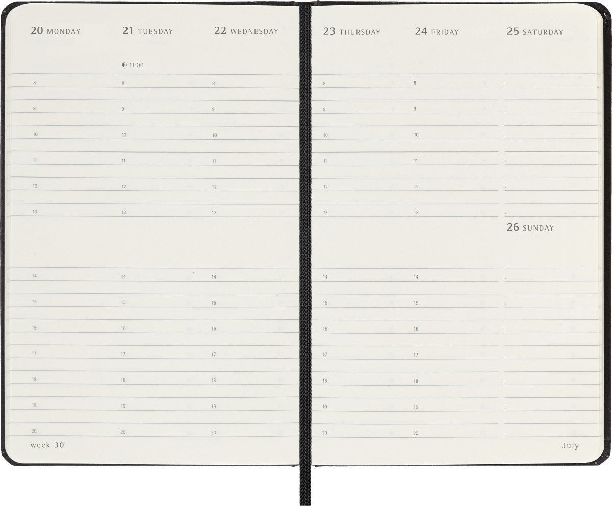 Moleskine 2026 Kalender | Vecka v. | Poc. | Svart