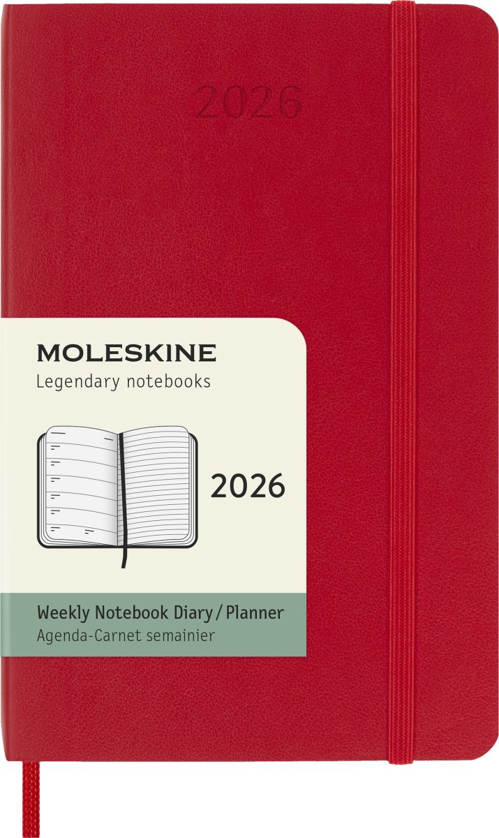 Moleskine 2026 Kalender | S | Vecka | Ficka | Röd